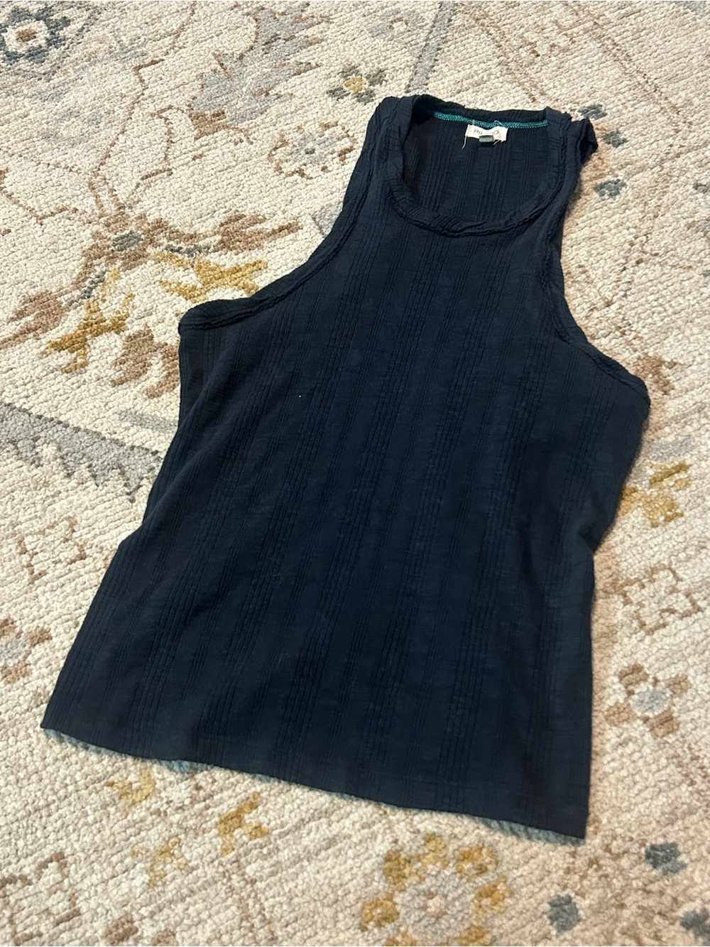 Pilcro Black Ribbed Scoop Neck Tank